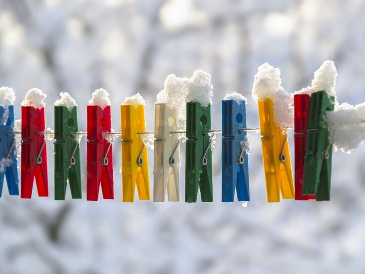 Wäsche trocknen im Winter