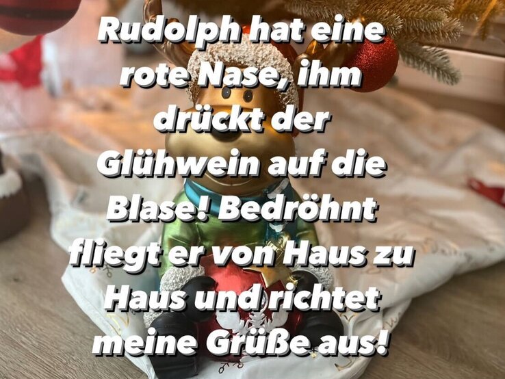 Advent Spruch vor einer Rentierfigur.  | © BILD der FRAU 