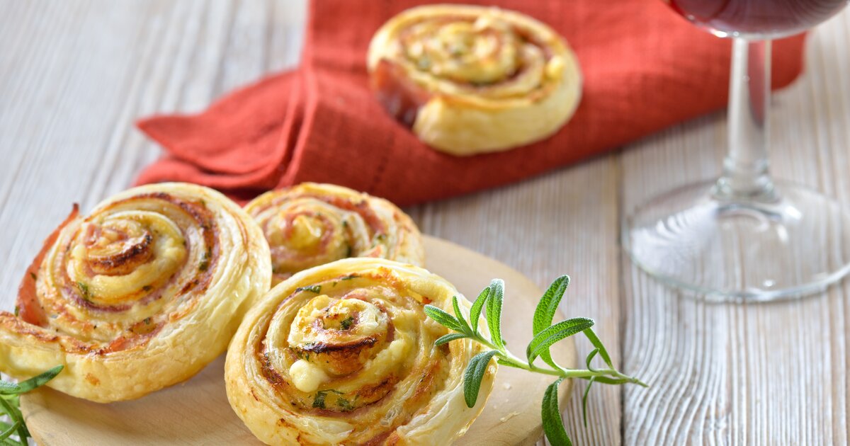 Blätterteigschnecken: Herzhaftes mit Schinken &amp; Käse