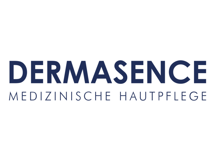 Logo mit dem Schriftzug "DERMASENCE Medizinische Hautpflege".