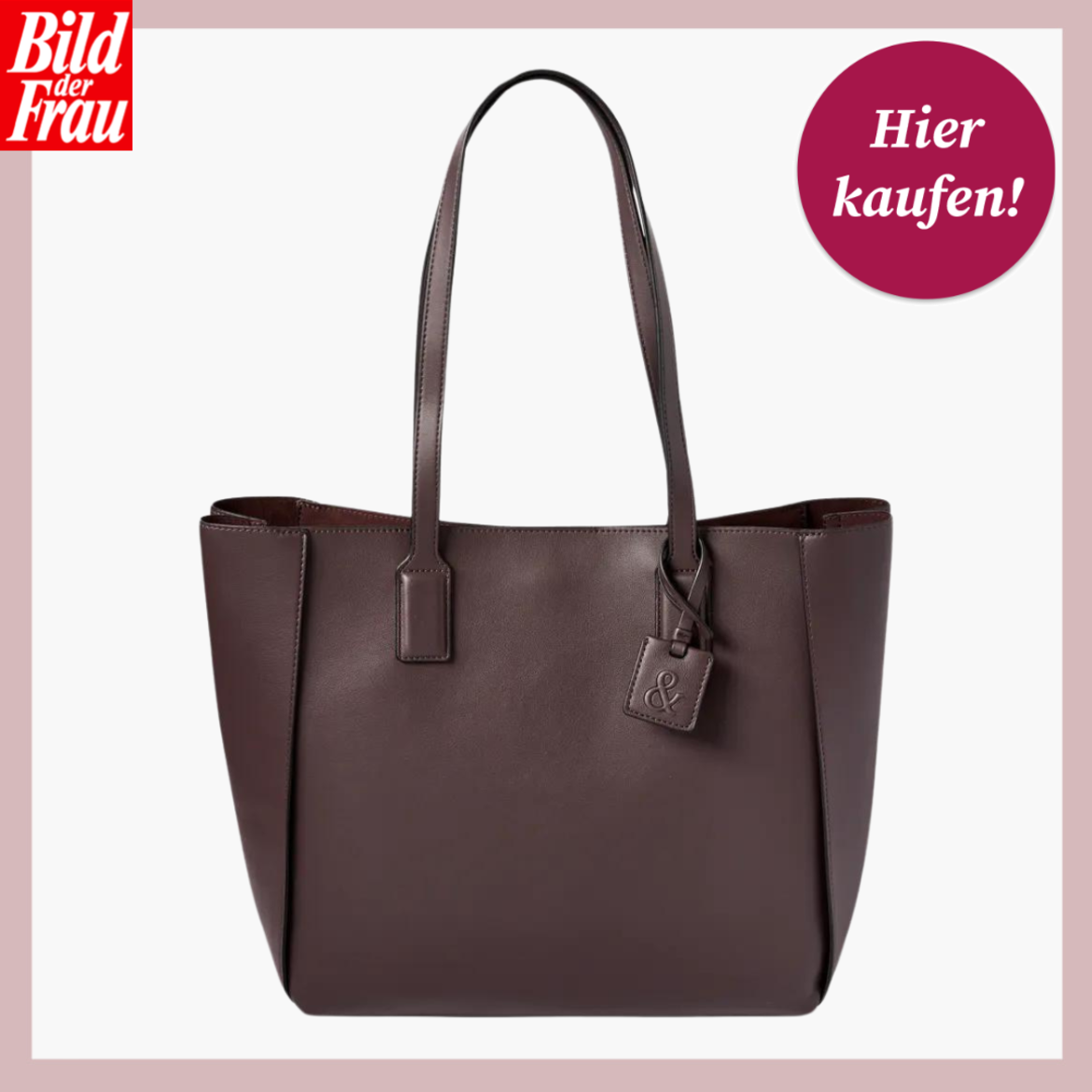 Werbebild von einer großen Tasche in Braun. Die Tasche ist im Trend und hat einen langen Schultergurt. | © C&A