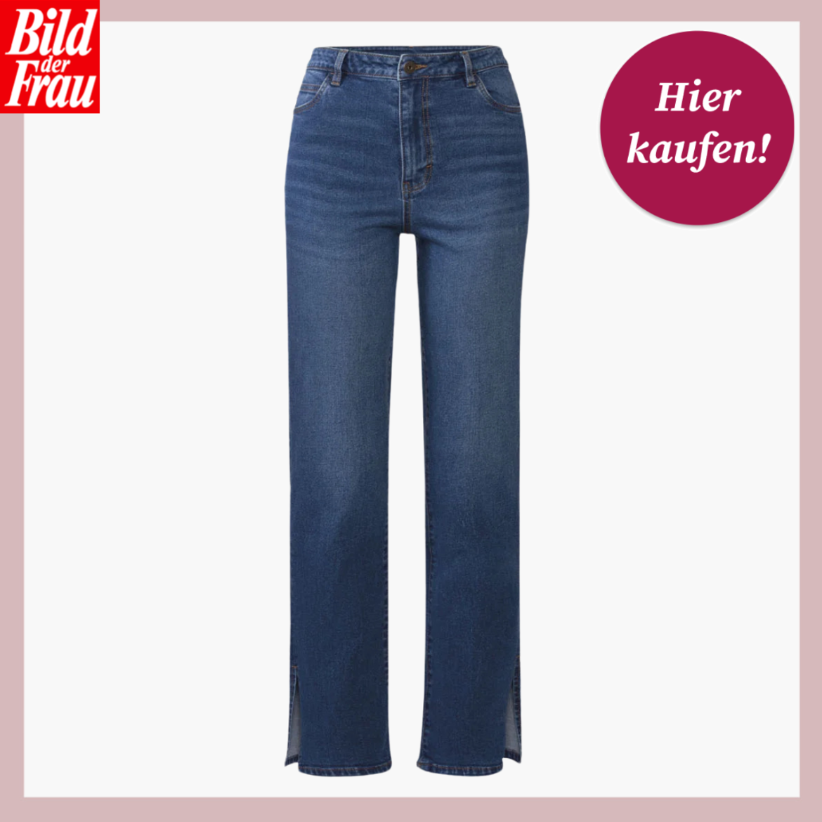 Werbebild von dunkelblauer Jeans mit Schlitzen an der Seite. | © Lidl