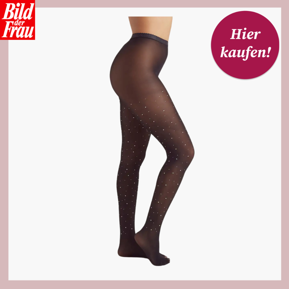 Werbebild von Strumpfhose mit Glitzersteinchen in verschiedenen Größen. | © Lounge