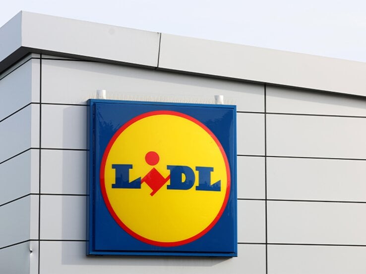 Lidl Logo in blau und weiß mit rot